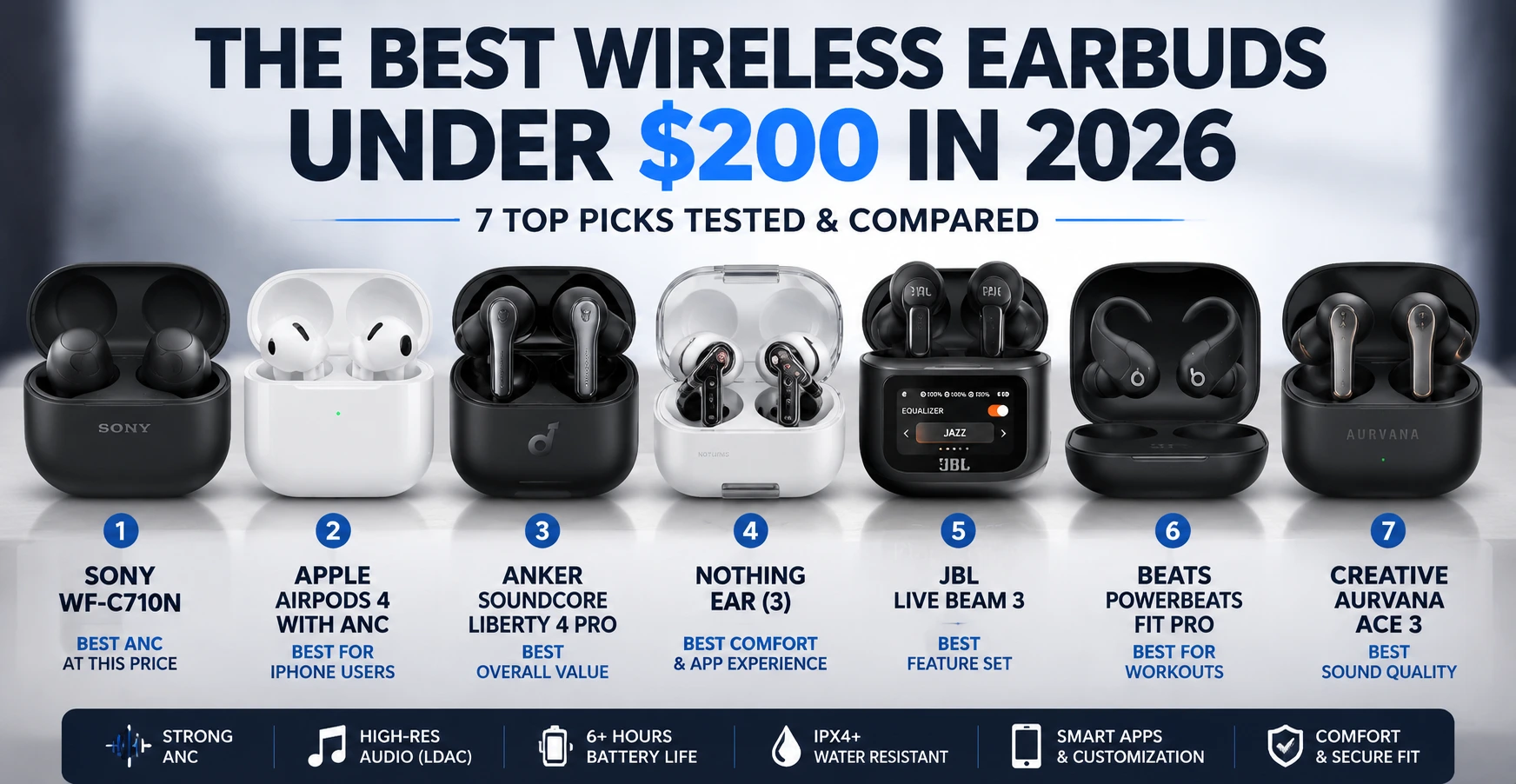Best Wireless Earbuds Under 200 Dollars 2026
